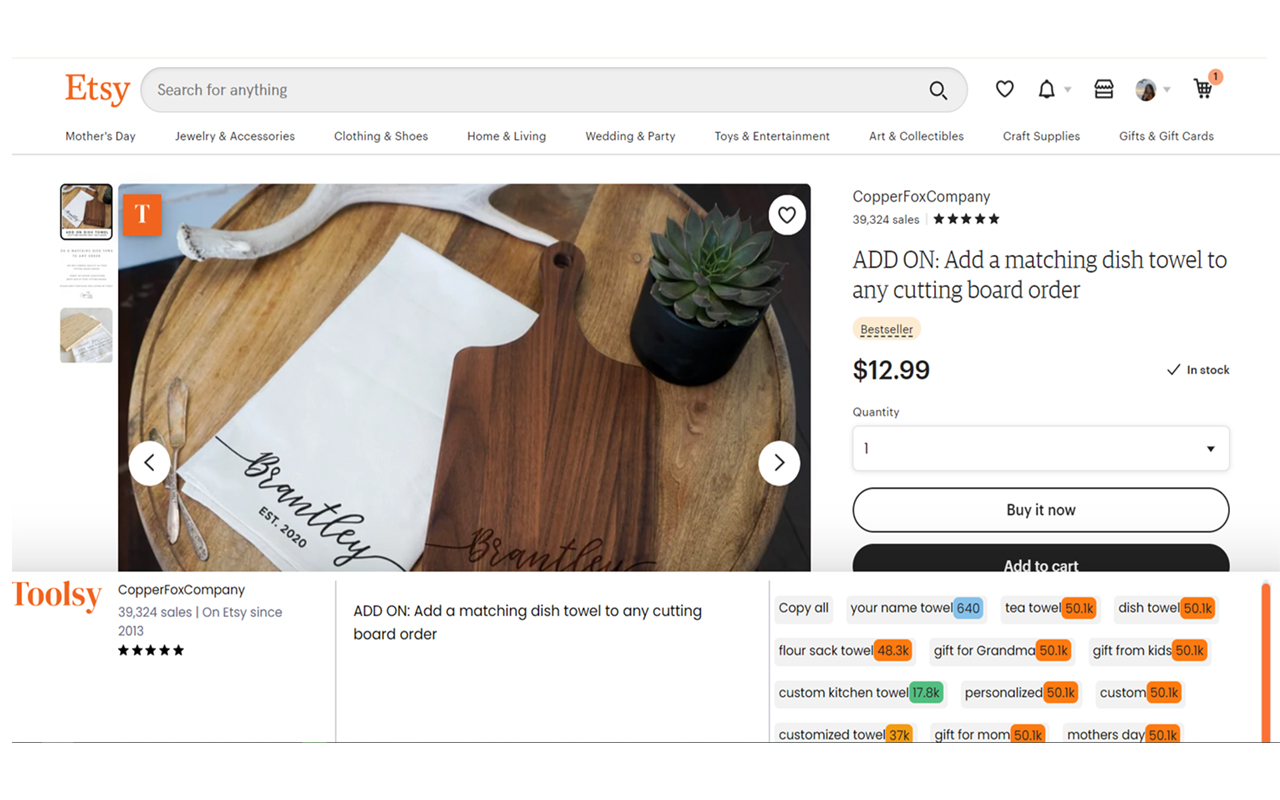 Toolsy.io | Etsy SEO and Inspiration Tool截图2