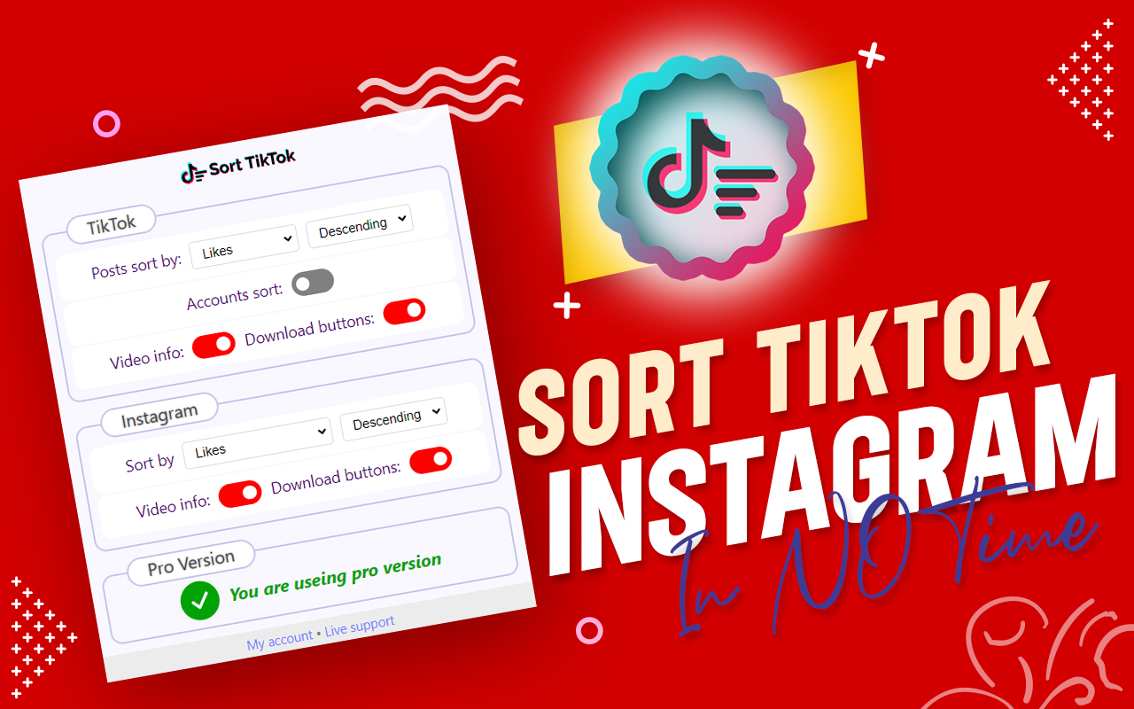 Sort TikTok & Instagram截图1