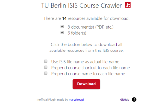TU Berlin ISIS Course Crawler截图1