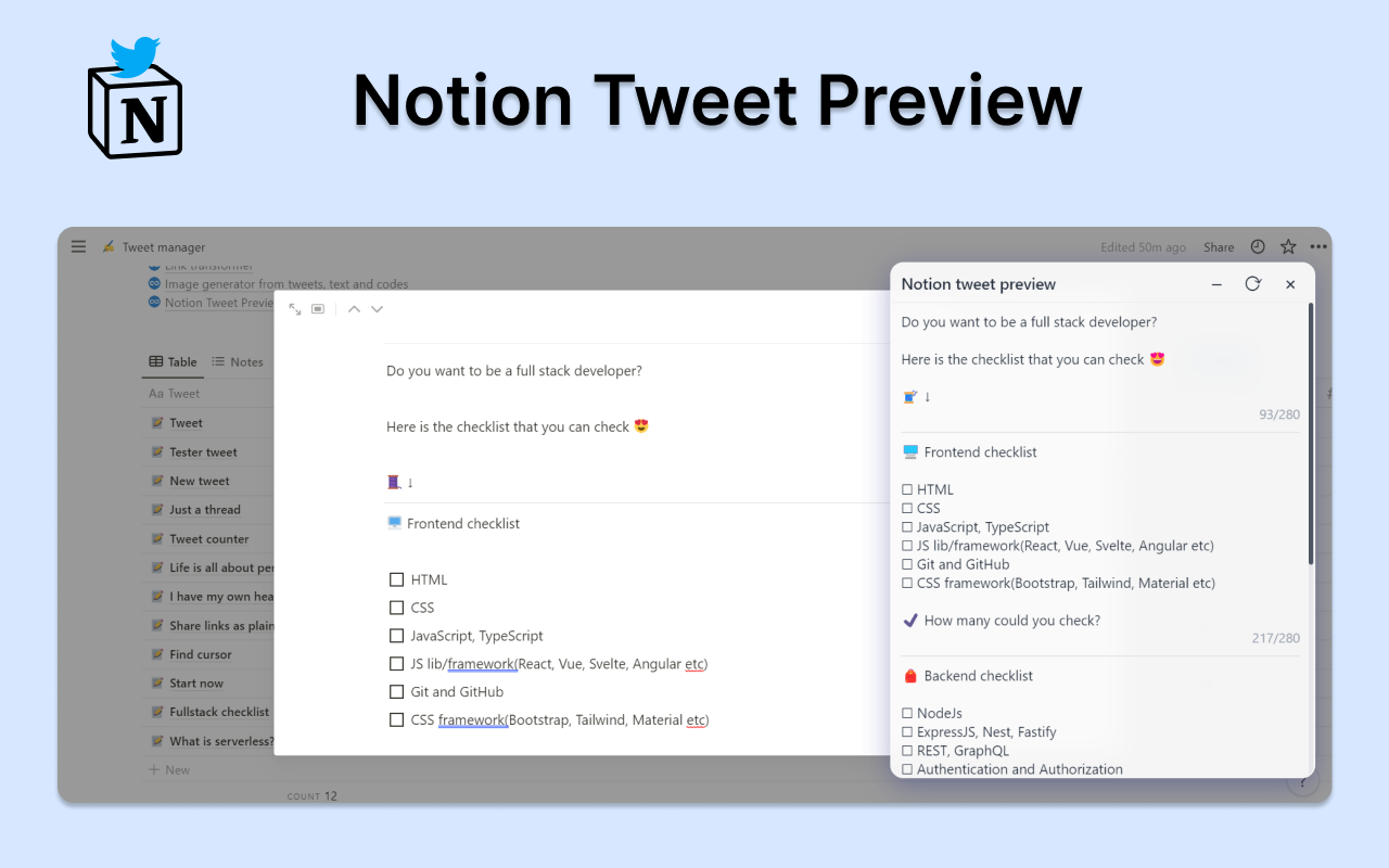 Notion Tweet Preview截图3