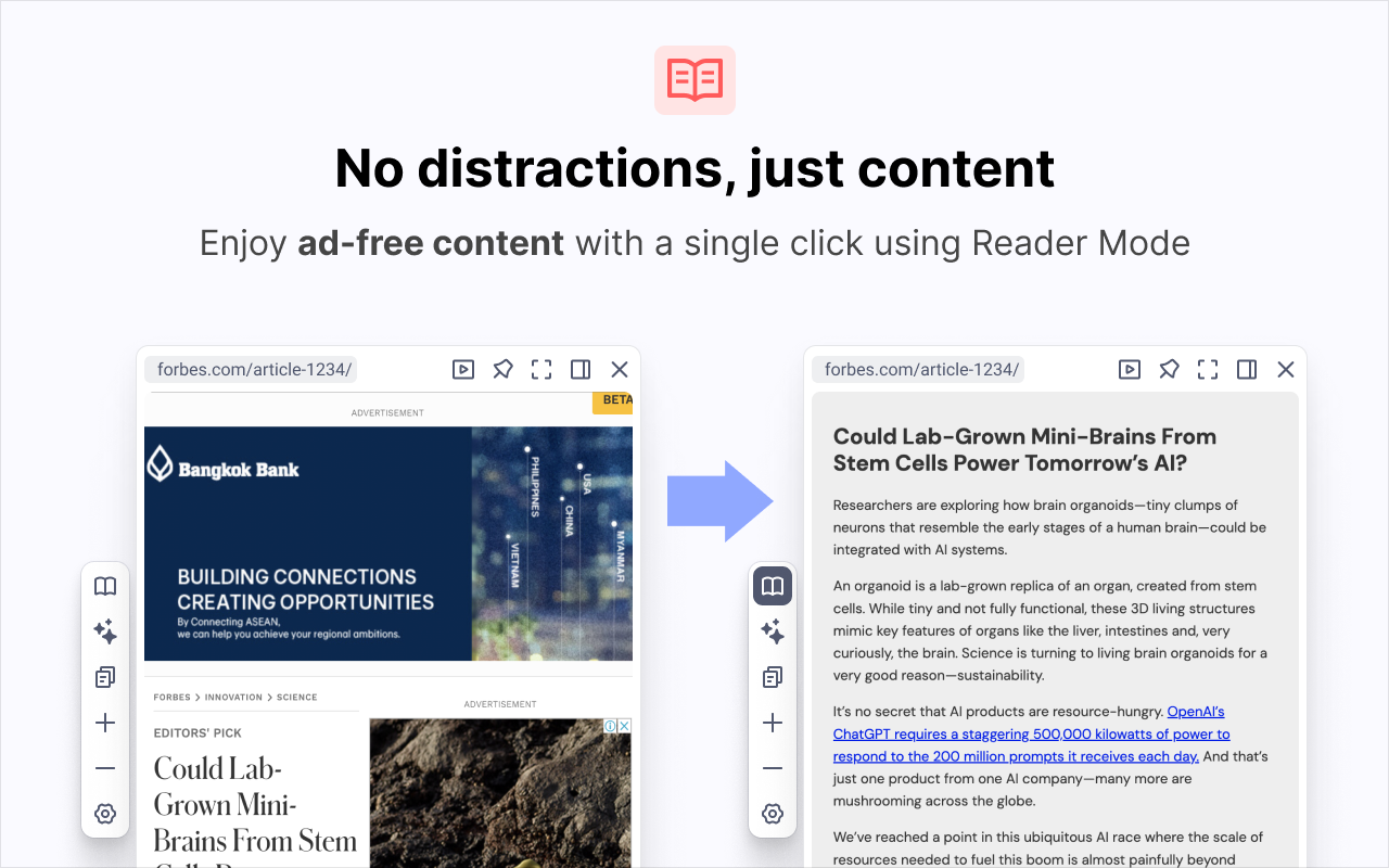 MaxFocus: 链接预览和AI助手截图1