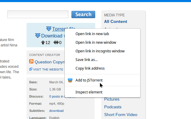 JSTorrent Helper extension截图1