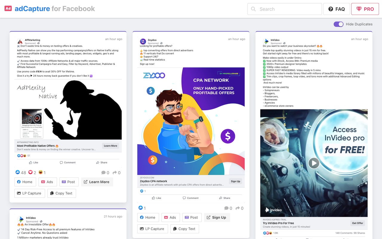 adCapture - Ad Finder for Facebook截图1