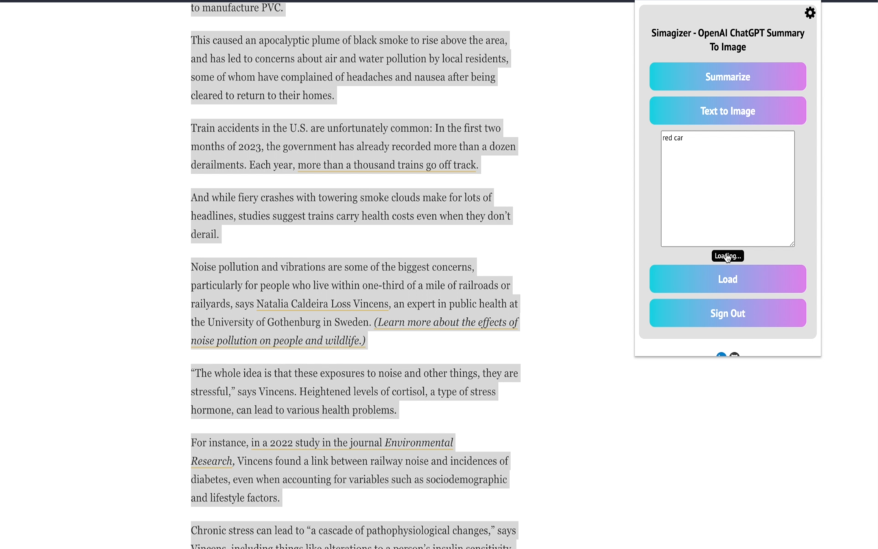 Simagizer - OpenAI ChatGPT Summary To Image截图2