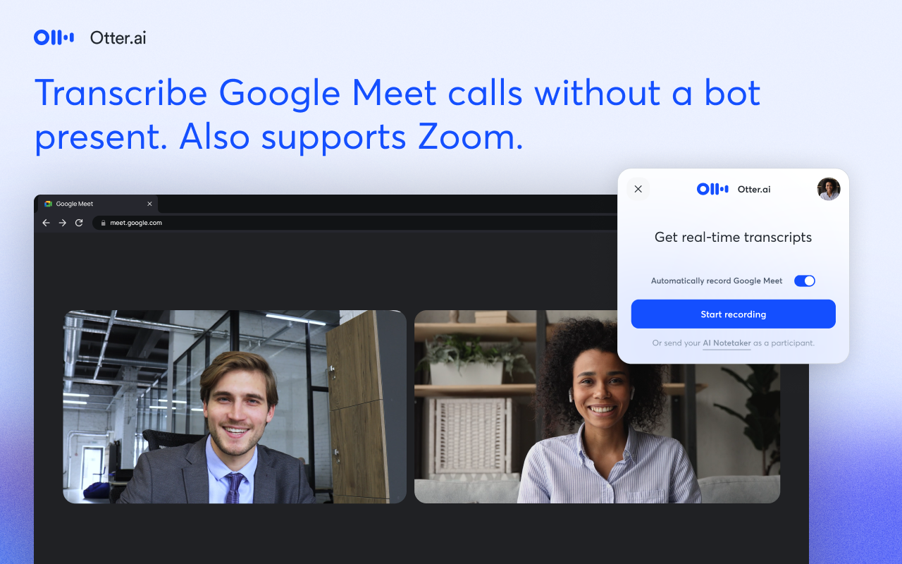 Otter.ai: Record & Transcribe Meetings - Google Meet & Web Audio截图3
