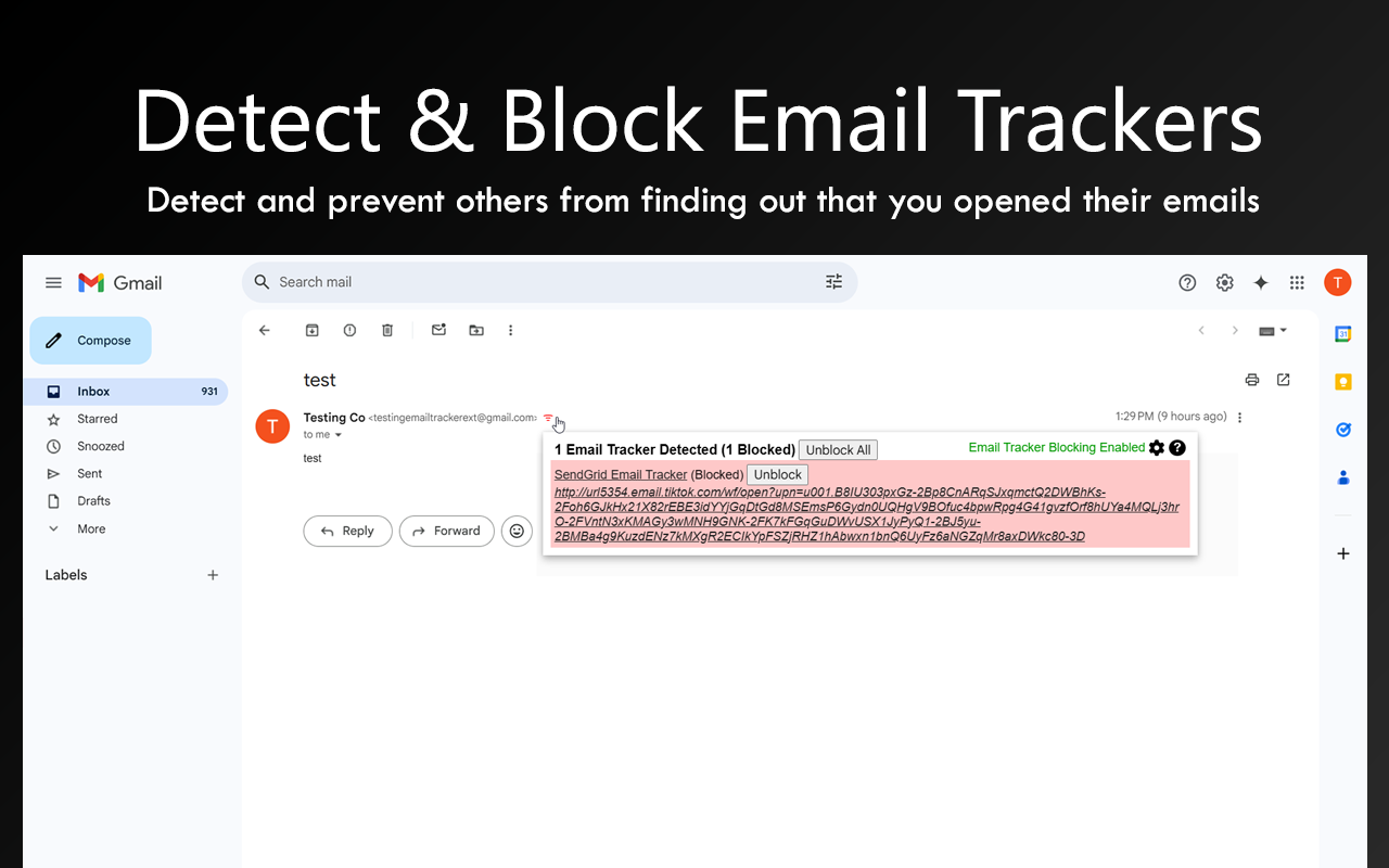 Email Tracker + Pixelblock Detector & Blocker截图5
