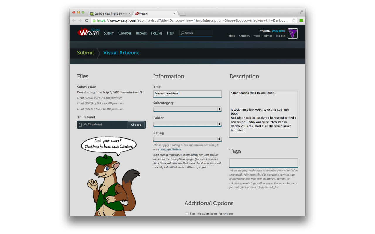 Waxpost (Weasyl Crossposter)截图3