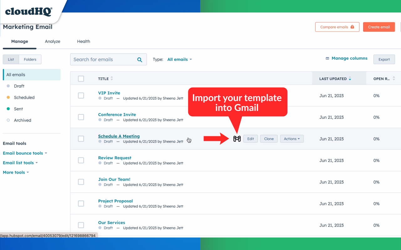 HubSpot Templates for Gmail™ by cloudHQ截图4