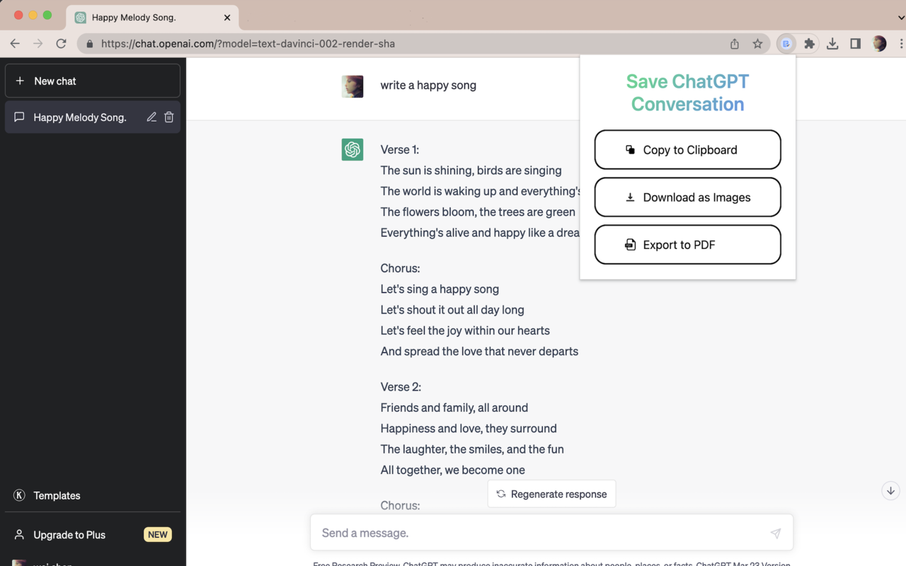Save ChatGPT Conversation截图1