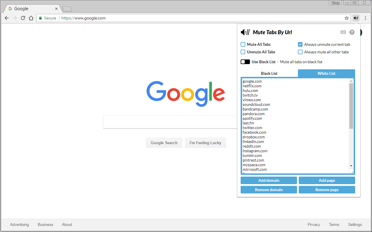 Mute Tabs By Url截图3