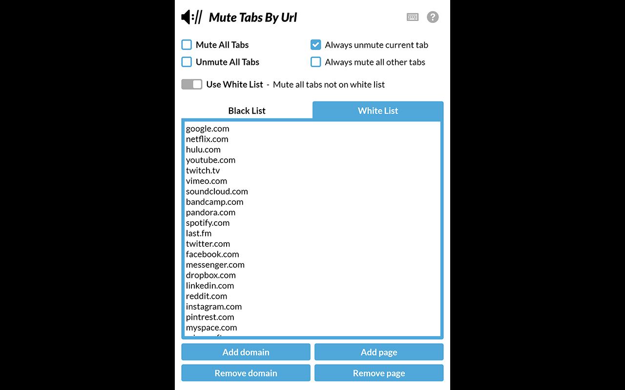 Mute Tabs By Url截图5