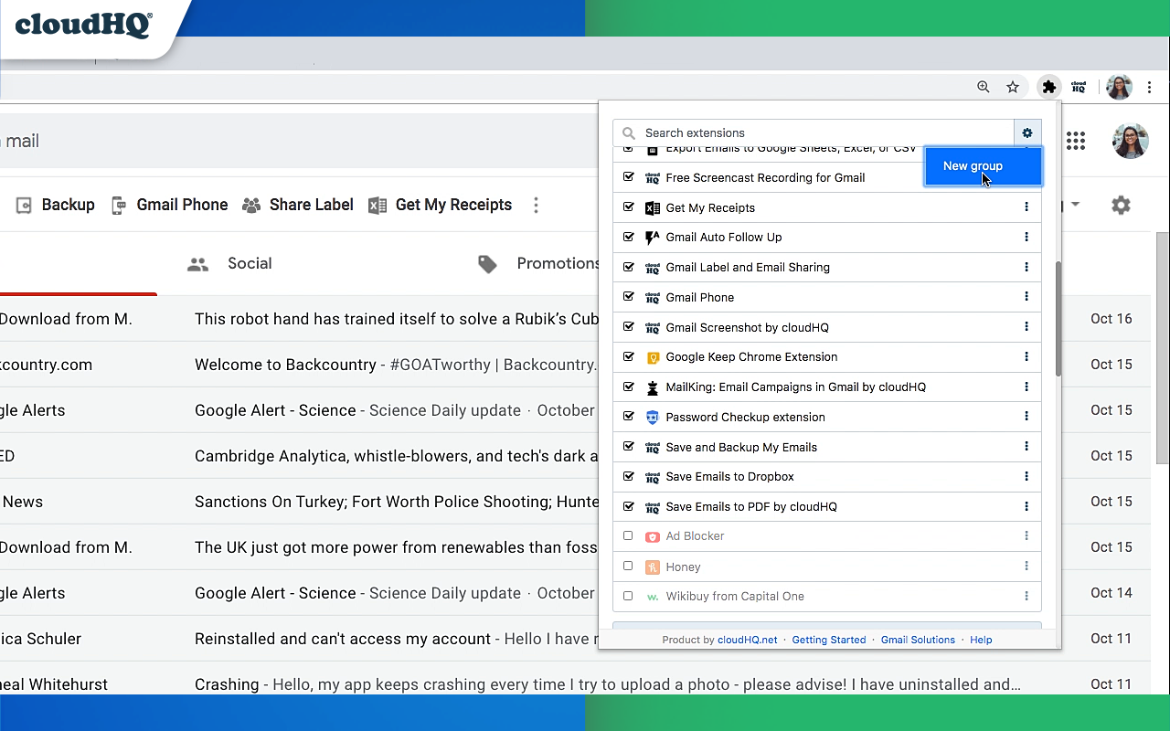 Chrome Extension Manager by cloudHQ截图1