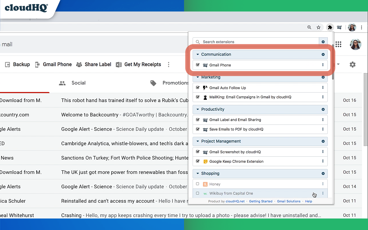 Chrome Extension Manager by cloudHQ截图2
