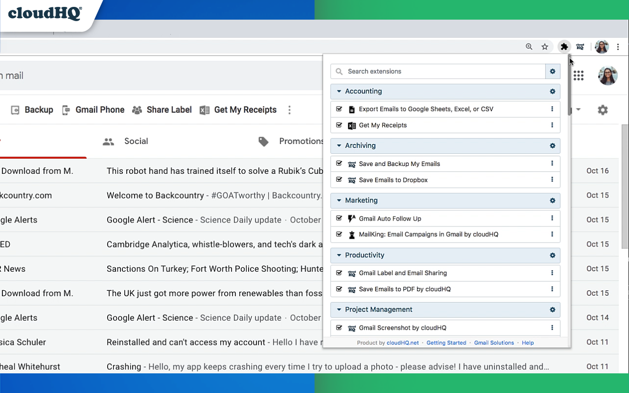 Chrome Extension Manager by cloudHQ截图4