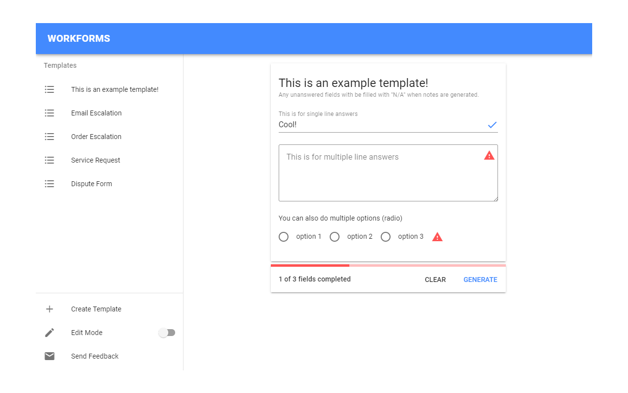 Notes/Form Generator | Workforms截图1