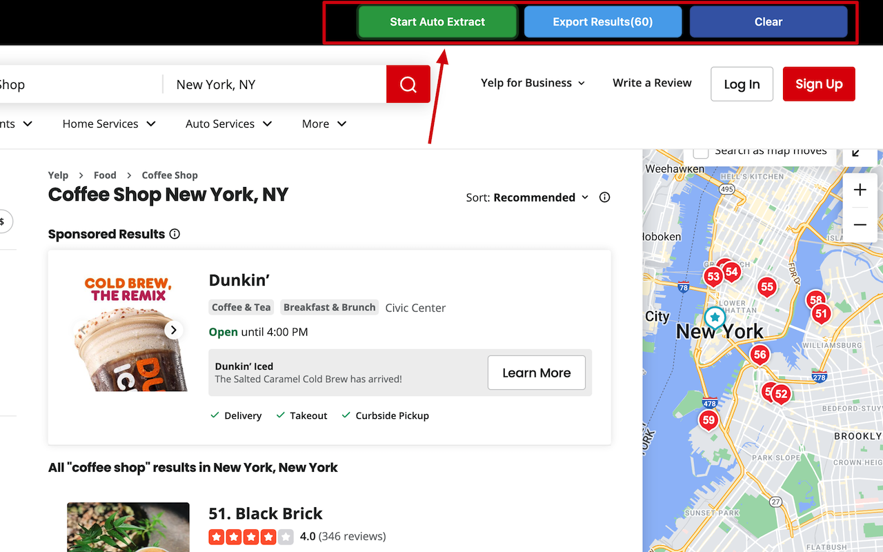 Yelp 爬虫截图1