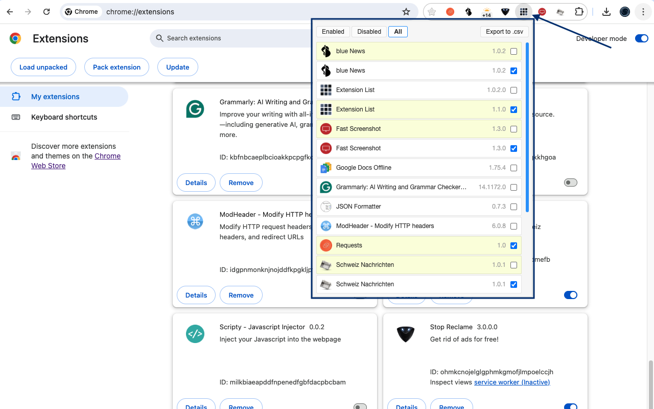 Extension List截图1