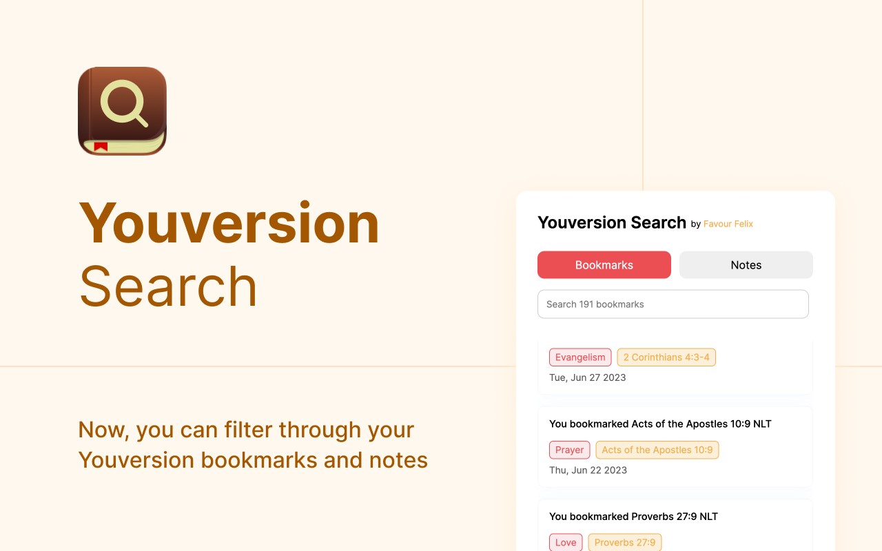 Youversion Search - Filter notes & bookmarks截图2