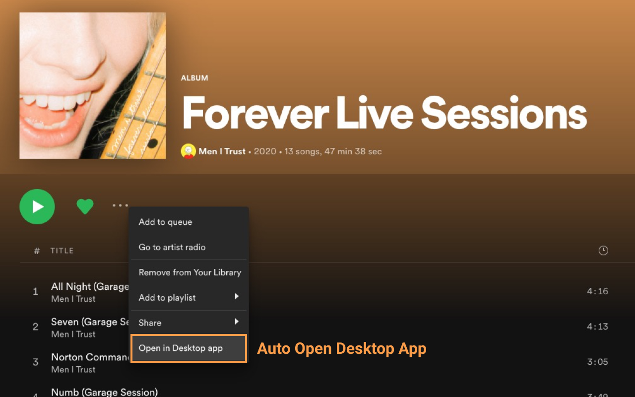 Open Spotify Desktop App截图1