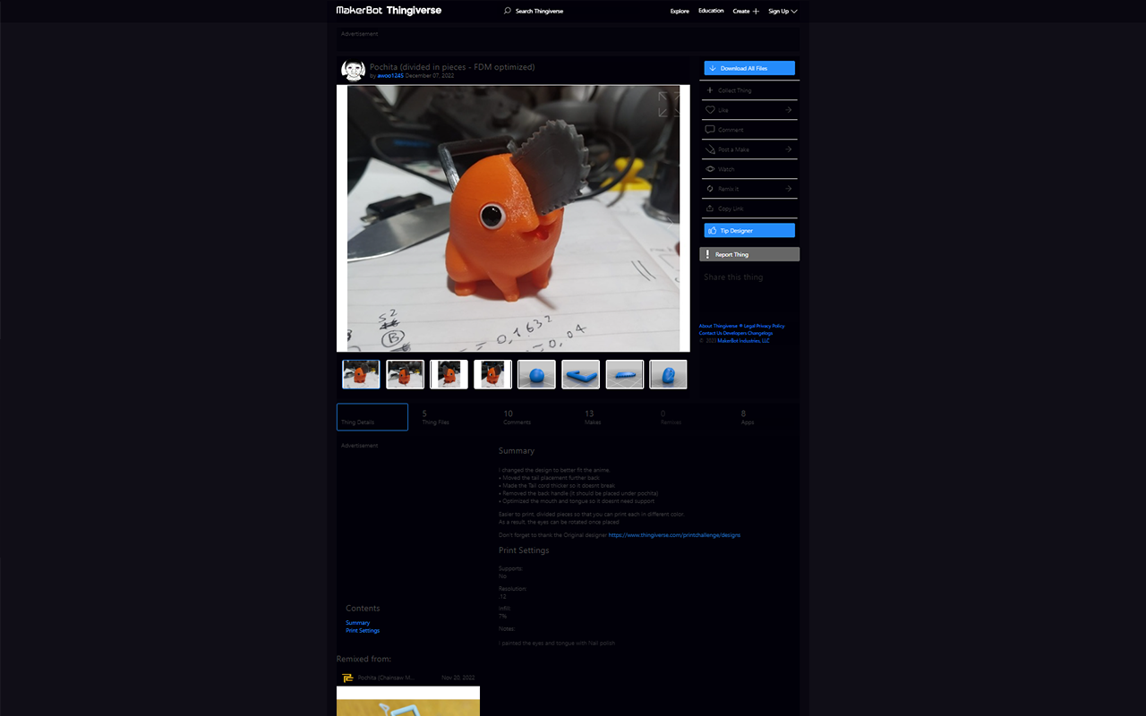 Thingiverse Dark Mode截图1