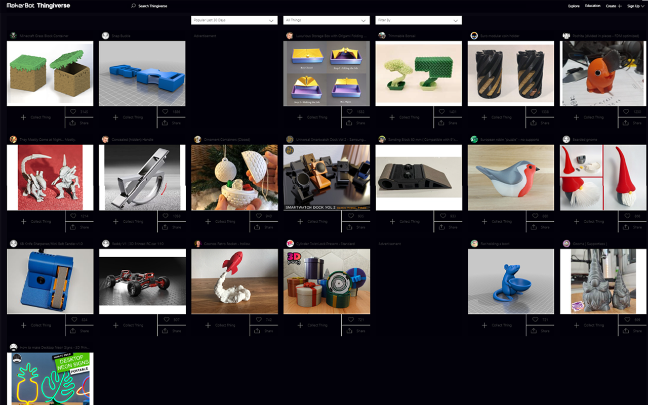 Thingiverse Dark Mode截图2