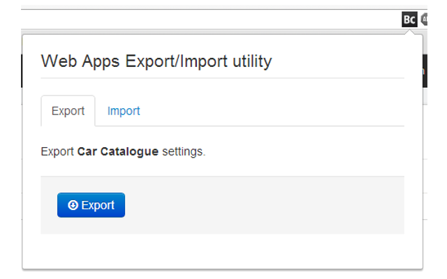 BC Web app config import/export截图3