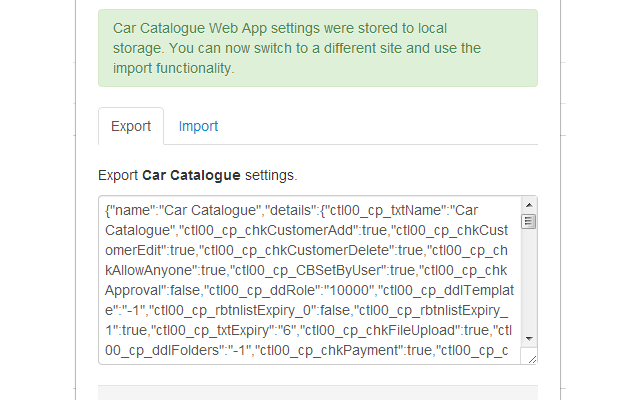 BC Web app config import/export截图5