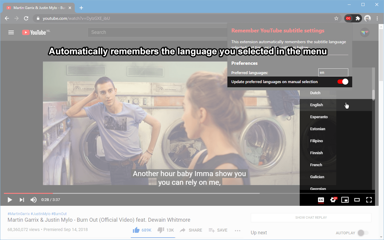 Remember subtitle settings for YouTube™截图2