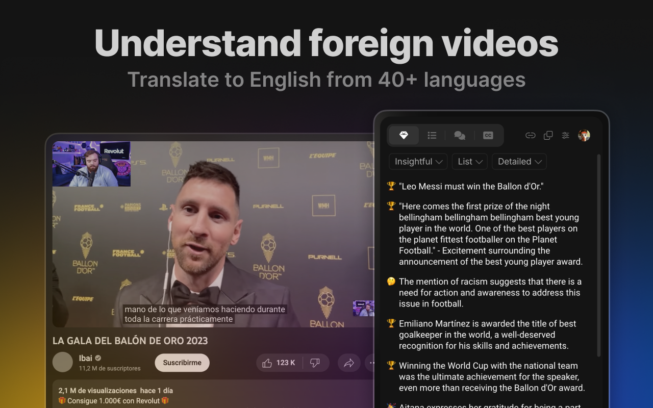 Eightify:AI YouTube 视频摘要工具截图1