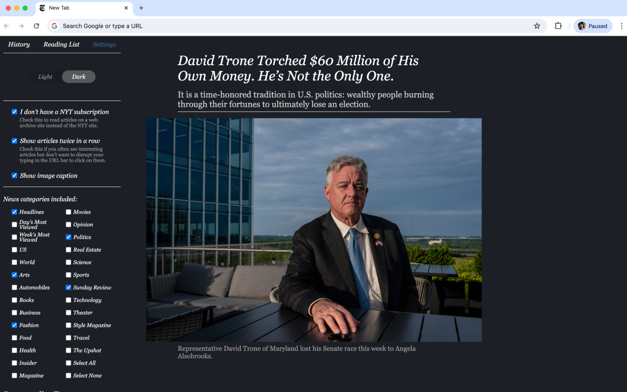 The New York Times Headlines New Tab截图2