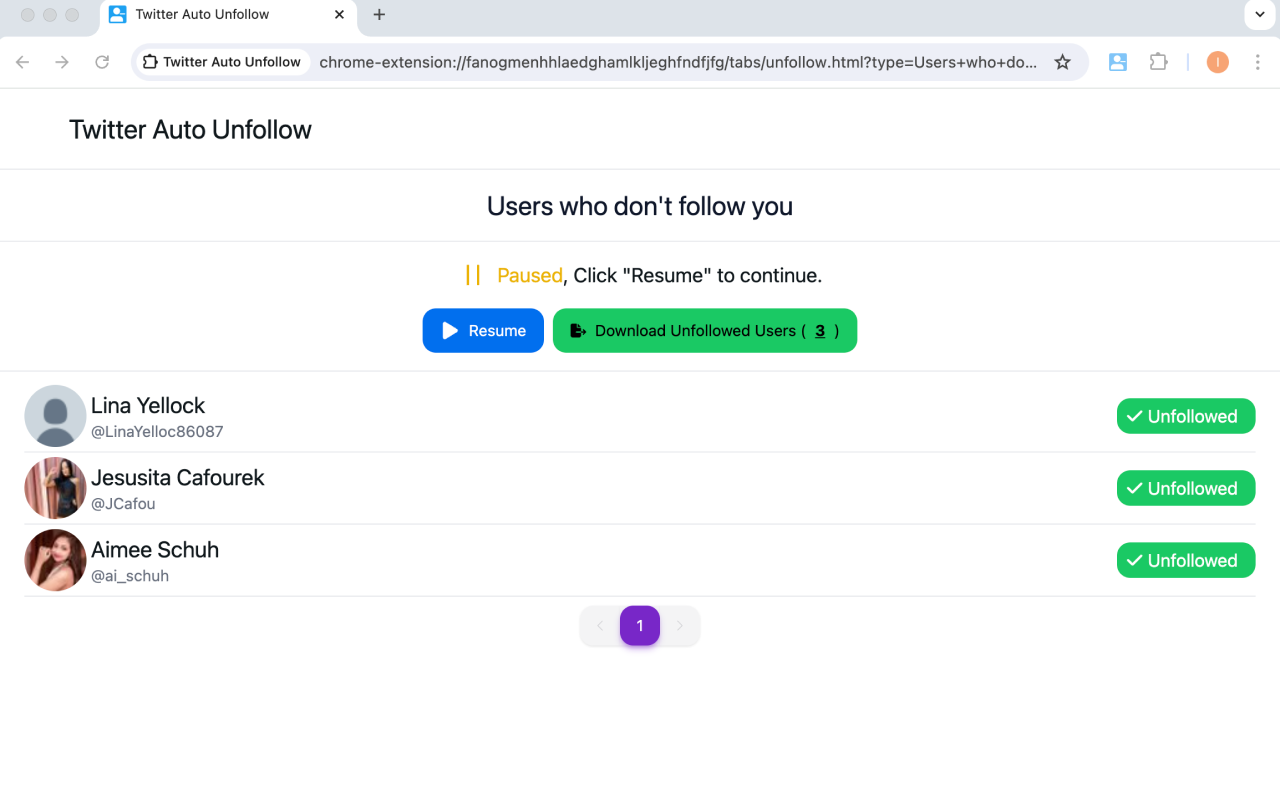Twitter 自动取消关注工具截图1
