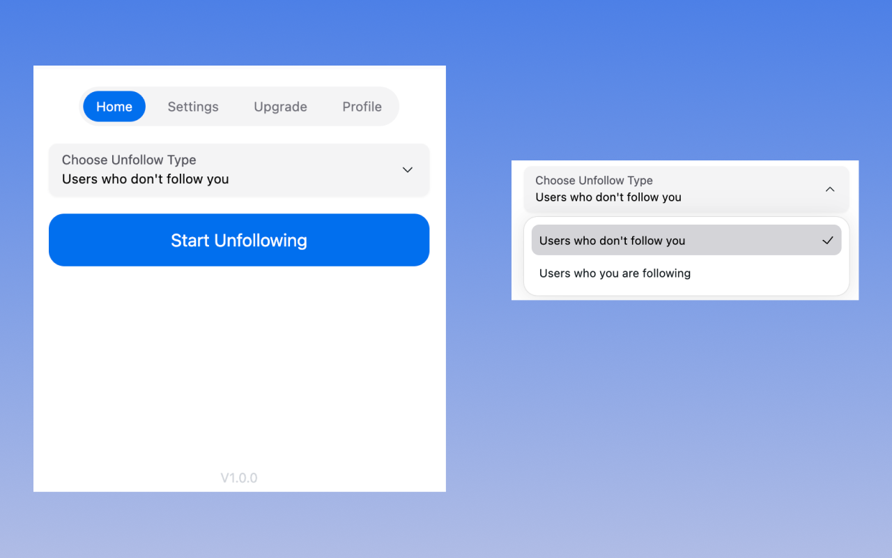 Twitter 自动取消关注工具截图2