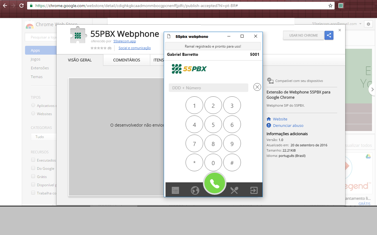55PBX Web Softphone Grátis para PABX Virtual截图1