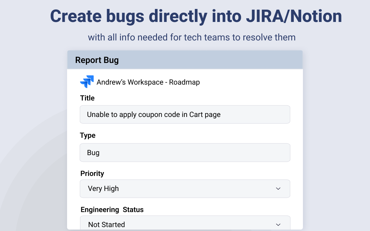 Bugira - Bug Reporter for Jira & Notion截图3