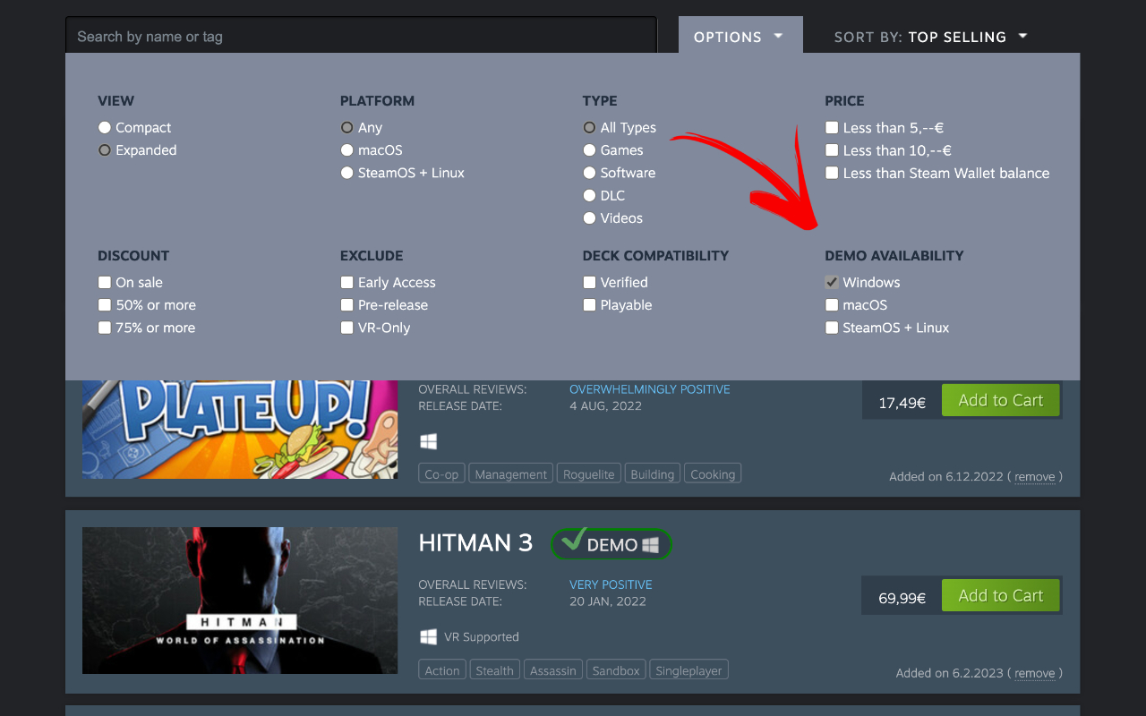 demos in my Steam wishlist截图1