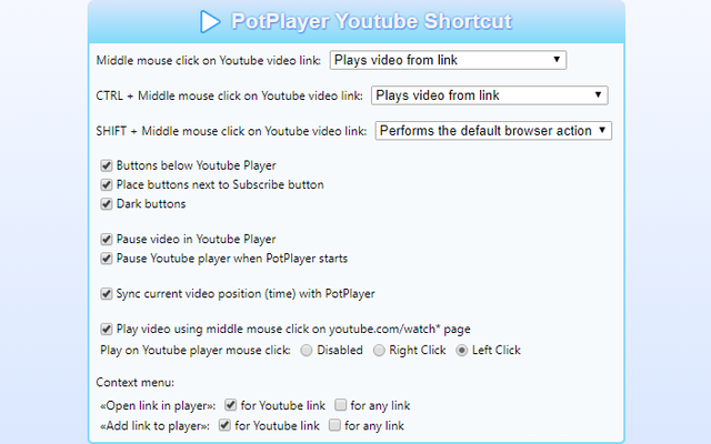 PotPlayer YouTube Shortcut, Open Links截图5