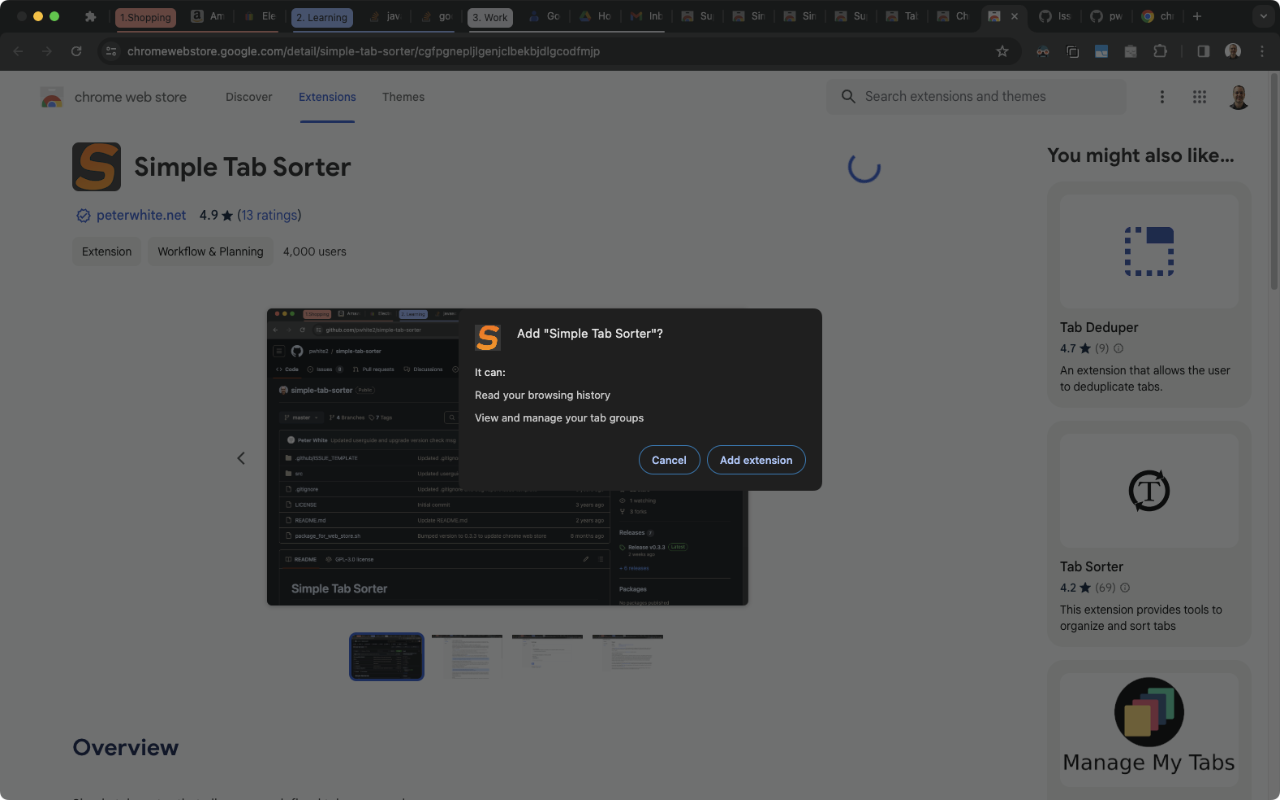 Simple Tab Sorter截图1