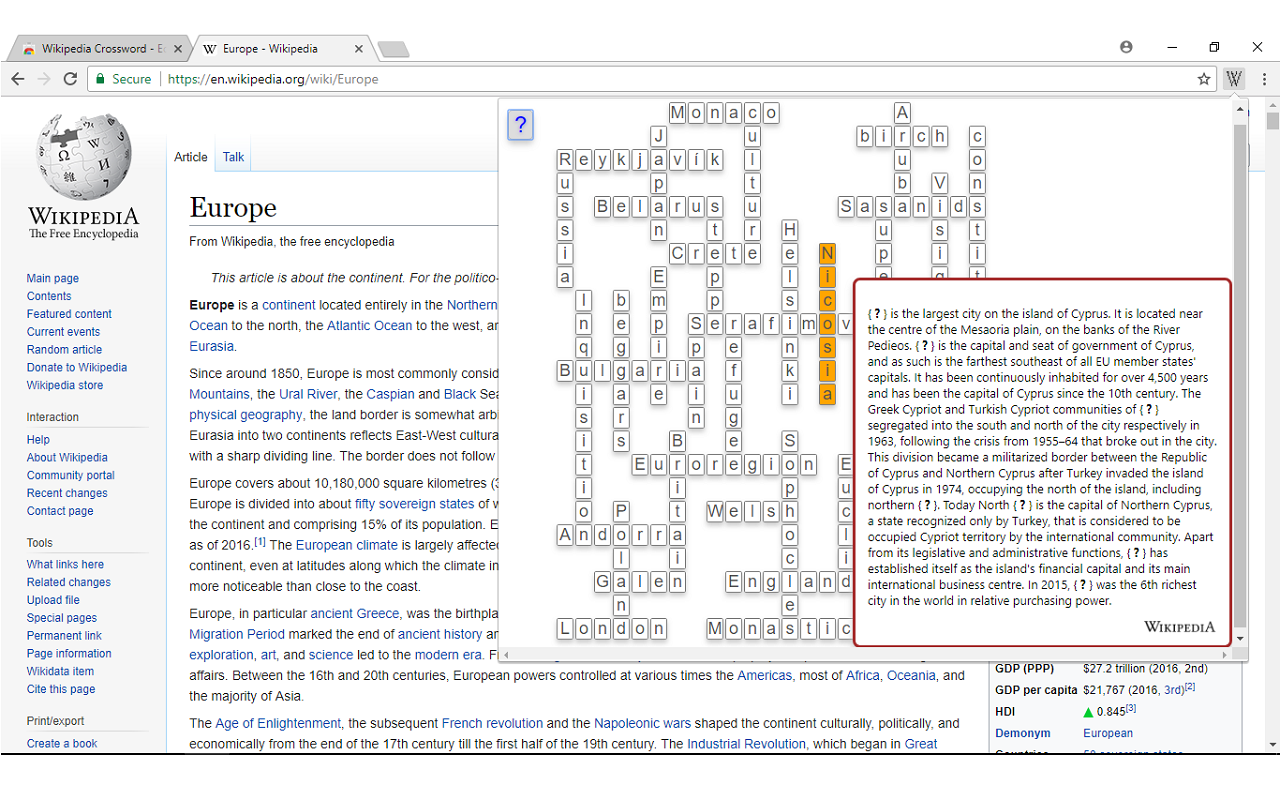 WikiCros | Wikipedia Crossword截图2