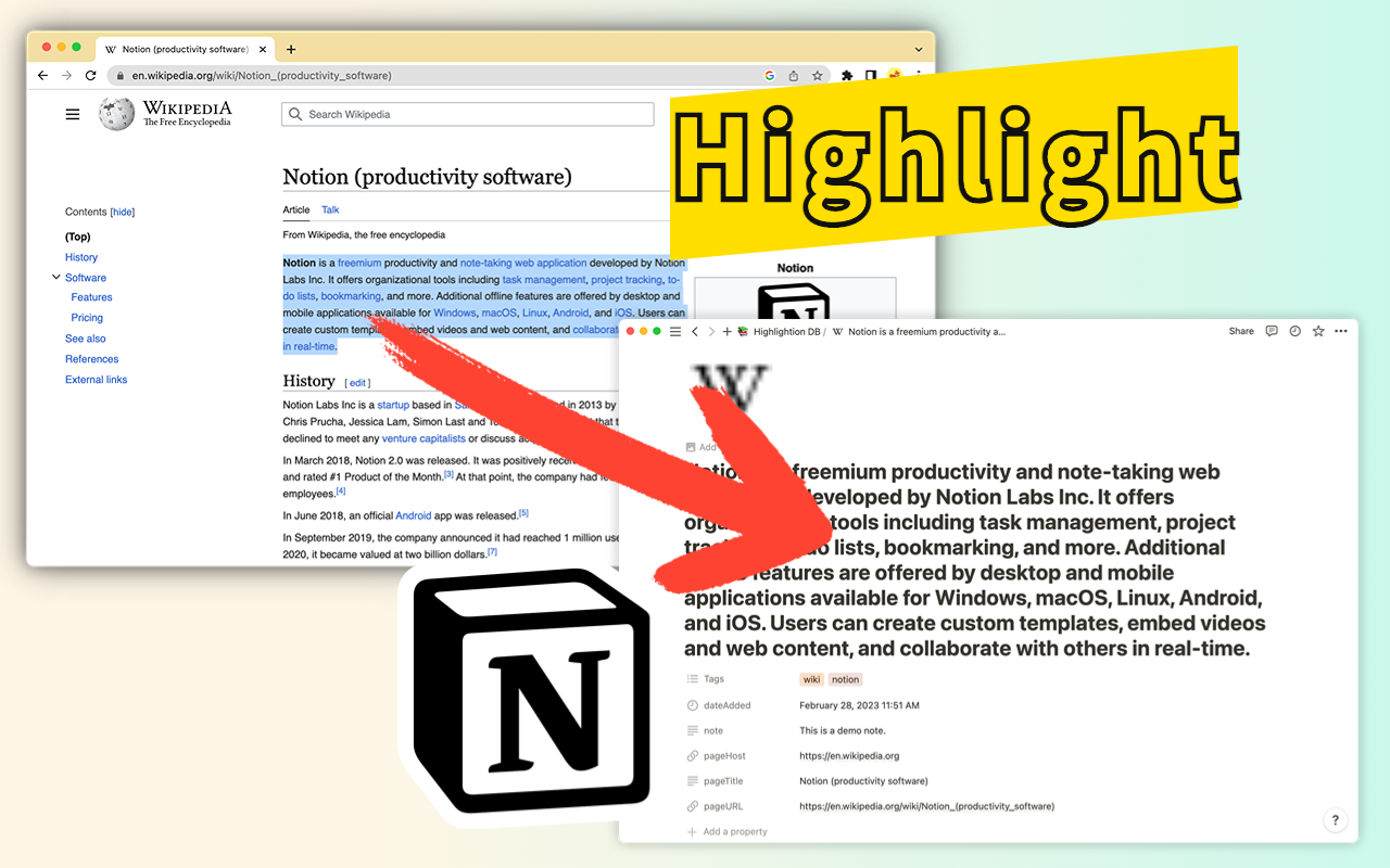 Highlightion - 将 Highlights 保存到 Notion截图1