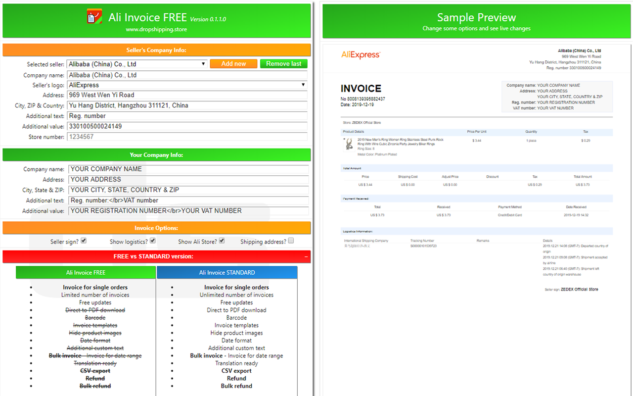 Ali Invoice FREE截图1