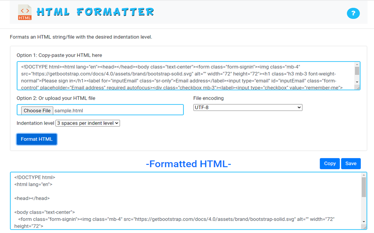 HTML 格式化程序截图1