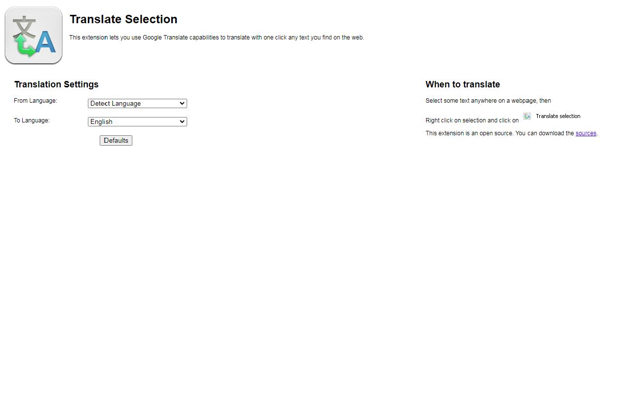 One-Click Translate Selection截图1