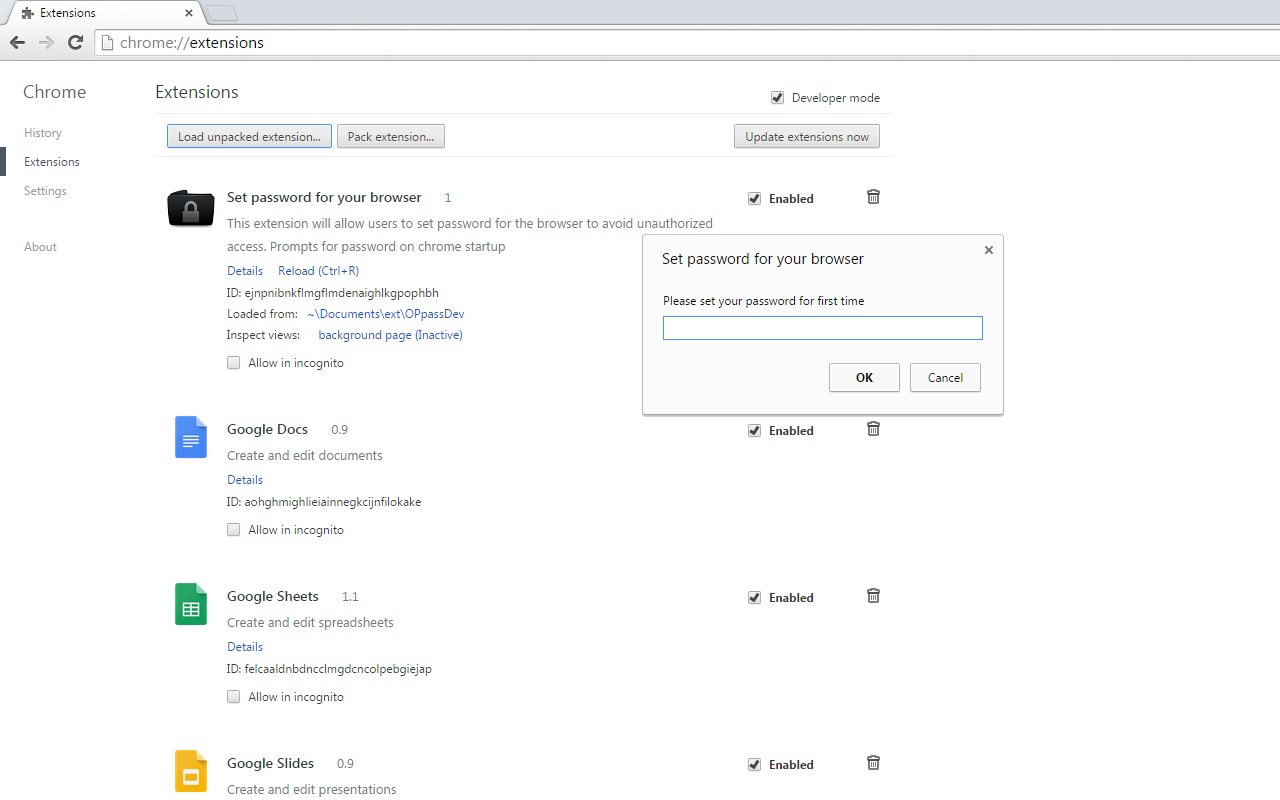 Set password for your browser ( chrome lock )截图2