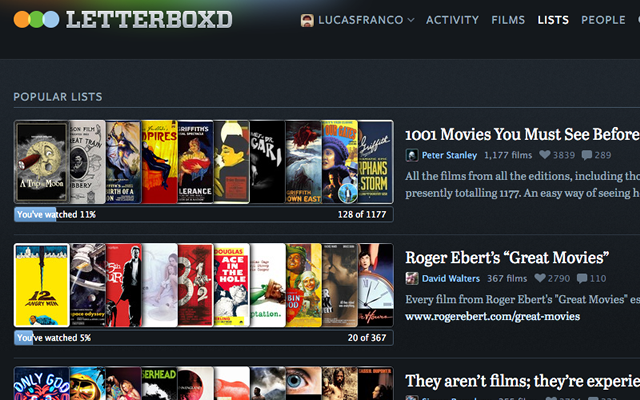 Letterboxd Lists Progress截图2