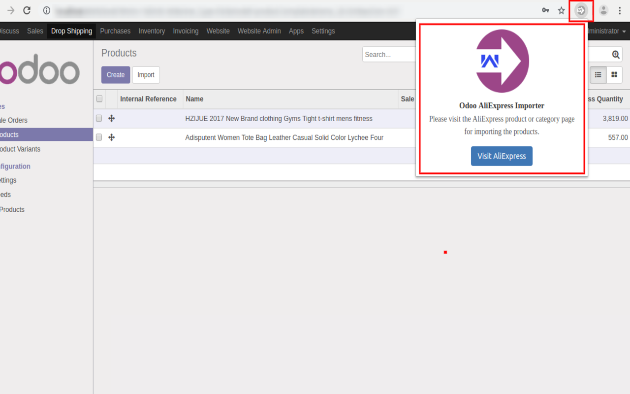 Odoo Aliexpress Importer截图2