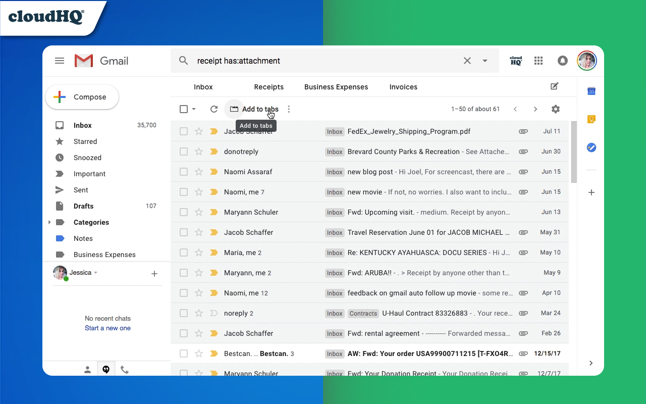 Gmail Tabs by cloudHQ截图1