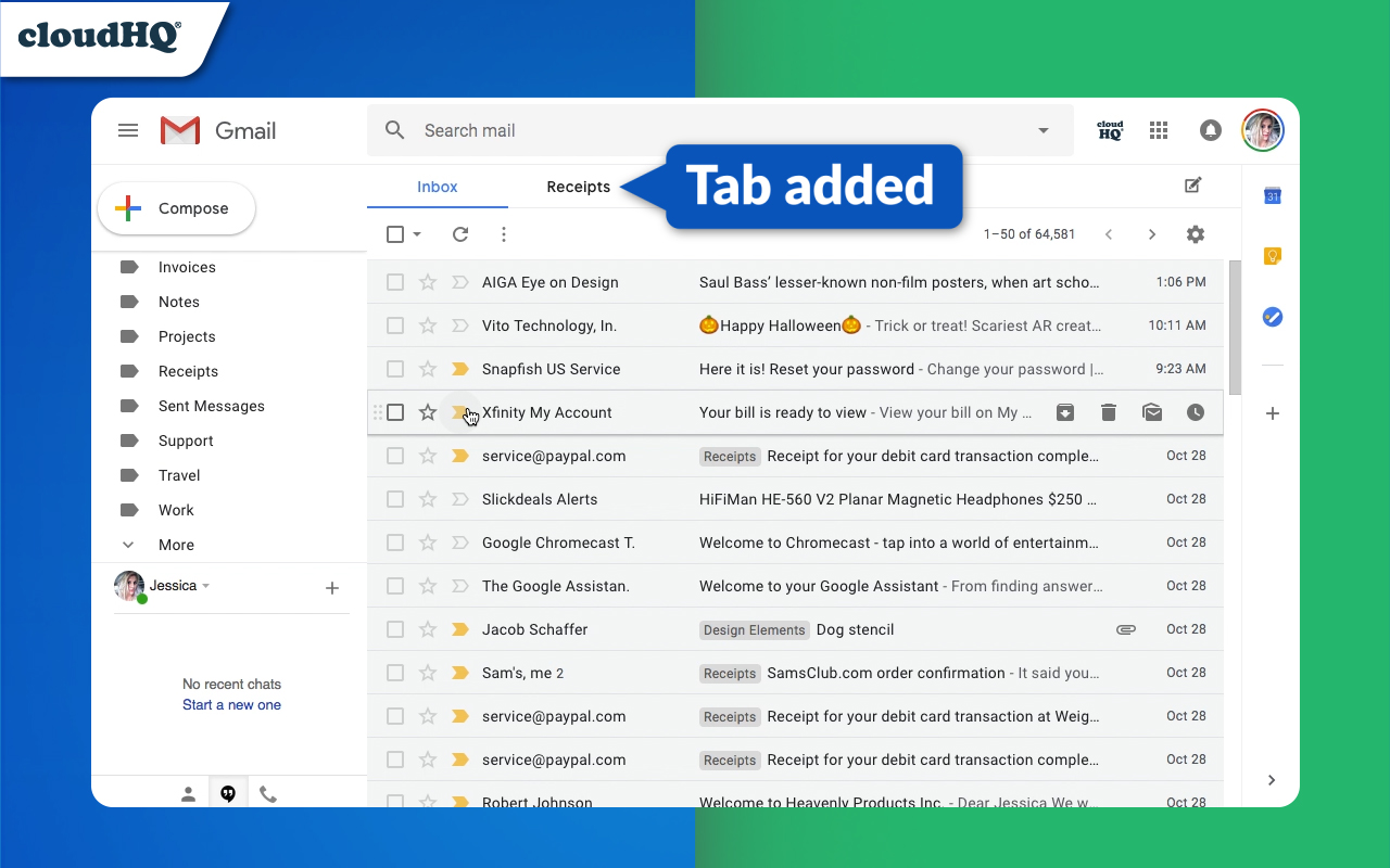 Gmail Tabs by cloudHQ截图2