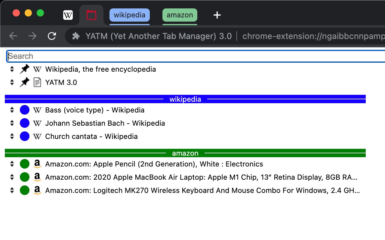 YATM (Yet Another Tab Manager) 3.0截图1