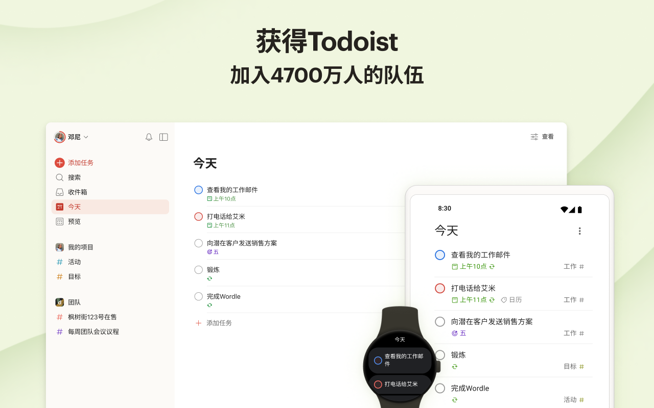 Gmail版Todoist:提醒事项&计划截图2
