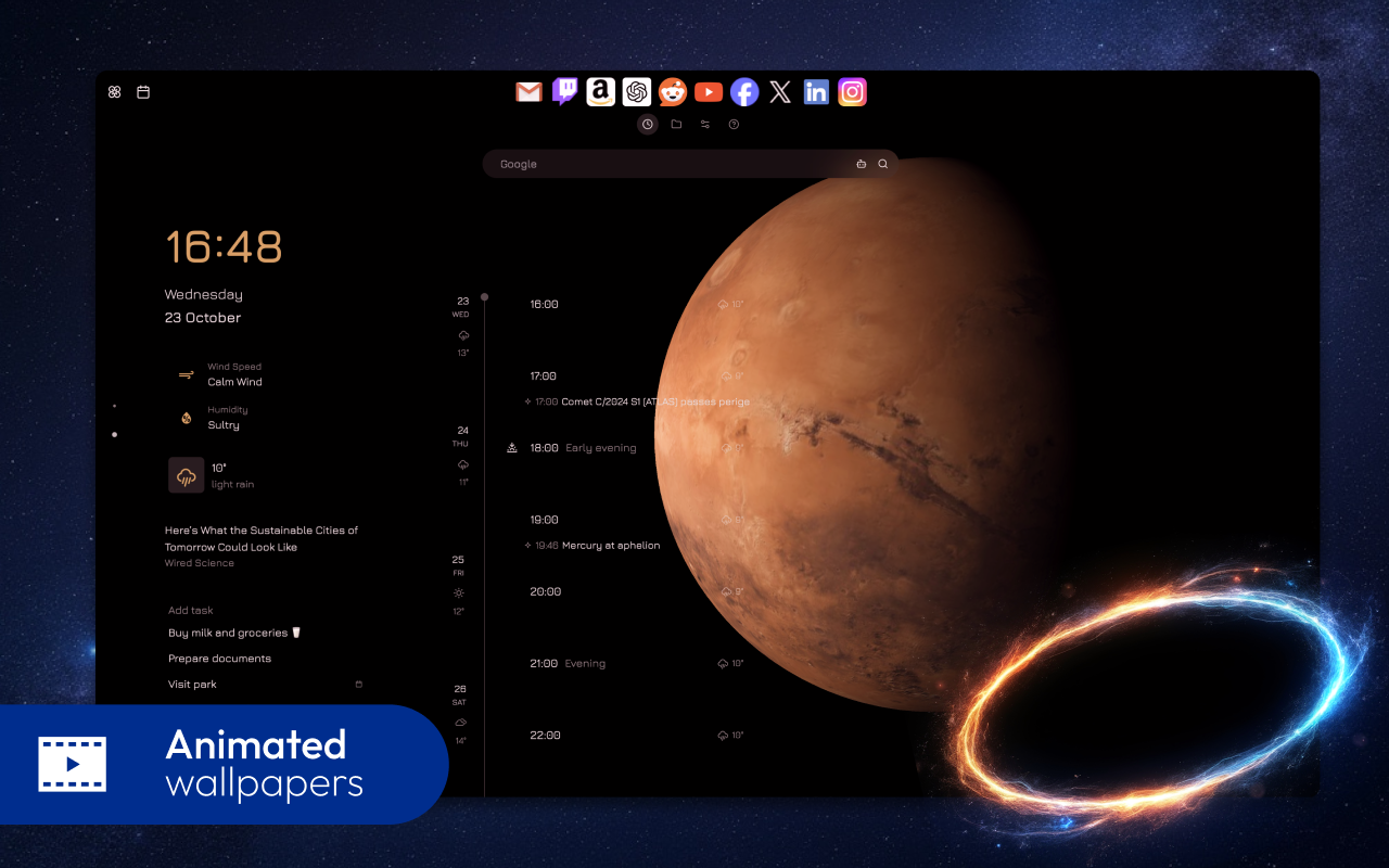 AI New Tab: Calendar, Tasks, ChatGPT截图2